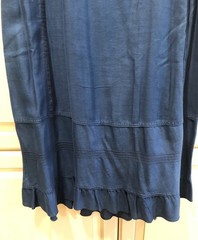 Antique Victorian Eduardian Indigo Blue Tiered Half Slip