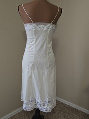 Vintage Nylon Neyret Chiffon Lace Full Slip Dress 34 Floral Pinup Pale Yellow