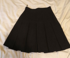 VINTAGE 1990S MOSCHINO CHEAP AND CHIC PLEATED WOOL MINI SKIRT BLACK ITAL 40 US 6