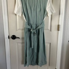 Vintage 90s Betsy’s Things Green Vest Collared Dress Sz 9/10 Women’s USA Made