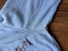 Vintage 70s Levi’s Denim Shirt Womens Large Blue Embroidered Floral Western