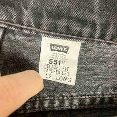 Vintage Levis 551 Relaxed Fit Tapered Leg Jeans Womens 12 Long Black Made in USA