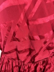 VTG Wayne Clark 100% Silk Red Shoulder Pad Blouson Drapey Chest Dress Size 12