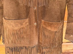 VTG Rare Simco Leather Fringe Hippie Boho Pioneer Jacket 60s 70s Brown Western