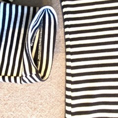 Vintage Long Slv. Tee French Stripes Black & White 55% Combed Cotton Size L, EUC