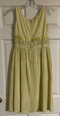 Vtg 1950s Tina Leser Gingham Dress Pleated Mid Century Designer Cotton Bow S M