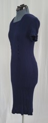 Vintage Coco Bianco Navy Blue Fitted Waist Dress with Button Detail Size 12
