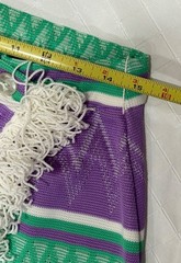 DALTON VINTAGE 60s Lilac Green White PolyKnit Fringes Wrap Skirt-Waist 32″ Sz12