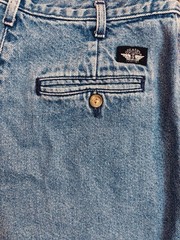 Vintage 80s Dockers Women’s High Waist Blue Denim Mom Jean Shorts Petite Size 12