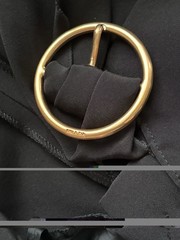 Vintage Prada Black Dress Pants Slacks Sz 44 Trousers W/Decorative Belt Italy