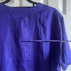 Vintage Ashleigh Morgan Purple Blouse Womens Large Short Sleeve Front Pocket 90s