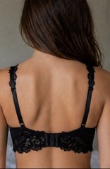 Vintage Smart & Sexy Black Lace Underwire Bra 38DD Floral Sheer late 1990s/Y2K❤️
