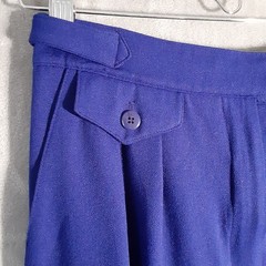 Vintage Stirrup Pants Chaus 10 – Blue High Waist Front Zip Poly Rayon Blend 80’s