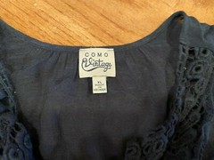 Como Vintage Black Woman’s Shirt Top ~ XL ~ Made in Vietnam