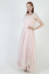Vintage Dance Allure Prom Dress Alfred Angelo White Lace Pink Victorian Dress 11