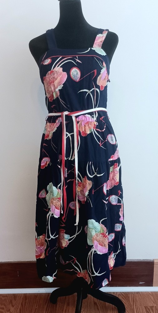 VTG Dash-About Fit And Flare Dress Day House Swing Rockabilly Tropical 1970s M