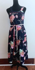 VTG Dash-About Fit And Flare Dress Day House Swing Rockabilly Tropical 1970s M