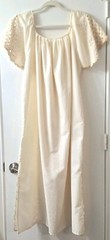 Vtg Handmade Ivory Nightgown M L Embroidered Nicaragua Cottagecore Loose Fit See
