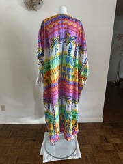 1990s Details Tropical Brocade Loungewear Dress Caftan Mumu Maxi Resort 80s VTG