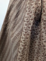 VICTORIAN 1870’S 2 PATTERN PRINT COTTON STRIPED QUILTED SKIRT 
