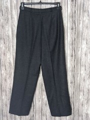 Women’s Vintage Dark Gray Pleated Front 100% Wool Pants Size 12~ 31in waist