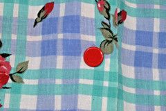 Vintage House Dress Nightgown Fundamentals Size L 90s Country Roses Blue Plaid
