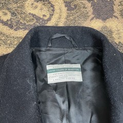 Vtg United Colors of Benetton Women’s long Wool Blend Coat Black US Small EU42