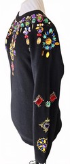 1980s CEDARS Lambswool Angora Jeweled Beaded Sweater Size Large