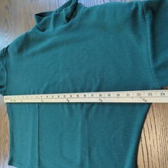 Vintage Express Tricot Mock Neck Crop Top Women’s Size L Green Long Sleeve