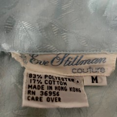 Vtg Eve Stillman Couture Pajama Set Satiny Embroidered Peekaboo Cut Outs Women M