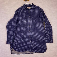 90s Abercrombie Fitch Shirt M Womens L/S Button Up Dark Navy Geometric Print
