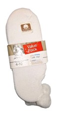 Vtg JcPenney Pom Ankle Socks x2 Pair Women’s Shoe Sz 4-10 Sports (Off White)