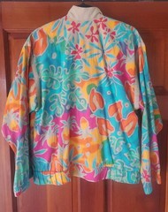 Vtg Marcia Floral Bomber Jacket OVERSHIRT M/L Cotton
