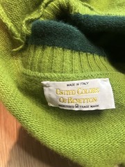 VTG 80’s United Colors of Benetton Sweater Wool Blend Green Italy cropped