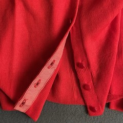 Vintage Cardigan Women’s Size S Red 1950s 100% Acrylic Fibre V-Neck Button Front