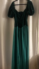 Vintage House of Bianchi Emerald Green Velvet & Taffeta Dress 80’s Sweetheart