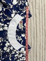 Vintage Hilo Hattie Hawaiian Dress M Blue Hibiscus Floral Made In Hawaii Cotton