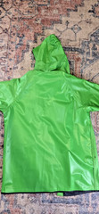 Rainskins Vintage 1980s Reversible Vinyl Rain Coat Jacket Green Blue Medium