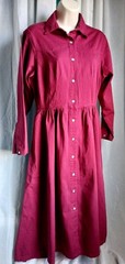 Vintage 80’s Red Denim Western Style Dress Pearl Snap Button Gitano Medium