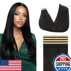 Lashey Human Hair Tape-in Extensions 18″ 20pcs 50g Natural Black 100% Real
