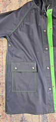 Rainskins Vintage 1980s Reversible Vinyl Rain Coat Jacket Green Blue Medium