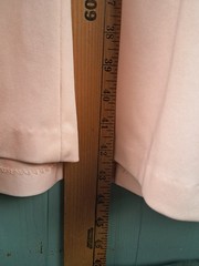 Vintage 70s Sears Dress Peach 14 Chiffon Pearls Retro Blouson Event Evening