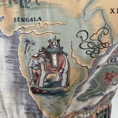 Vtg 80s Antique NAUTICAL SHIP MAP JACKET African Animal World Travel Egypt Coat