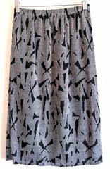 Vtg 80 SPARKLE METALLIC KNIT SKIRT Black Silver Abstract Glam Rock USA made S