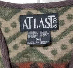 Vintage At Last Wool Vest Women Sz M Wood Buttons Aztec Southwest Style