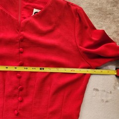 Red Dress Size 8 Vintage Button Cottage Academia Classy Retro Inspired