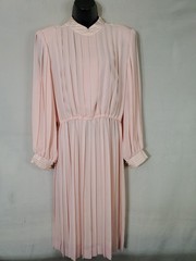 Vintage 60s 70d Liz Petites Dress Women’s Size 10 Pleated Pastel Pink Read