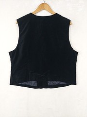 Vintage 80s Vest Womens XLarge 16/18 Black Velvet Floral Embroidery Whimsigoth