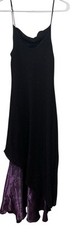 Vintage 90s Onyx Nite Maxi Prom Dress Sz 10 Black Purple Sparkle Goth