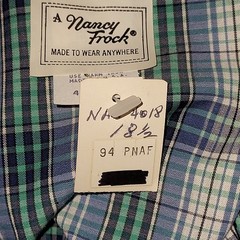 1950s/60s A Nancy Frock Housedress Short Sleeve Zip Front pockets Vintage 18 1/2